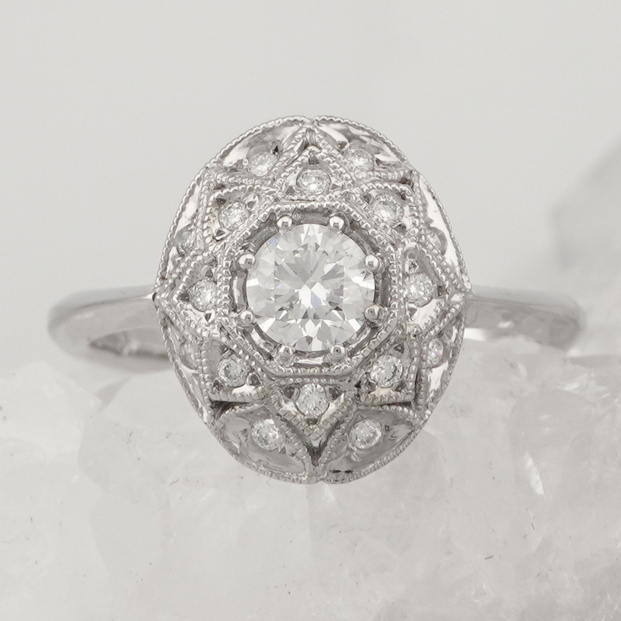 Antique Style Diamond Dome Ring