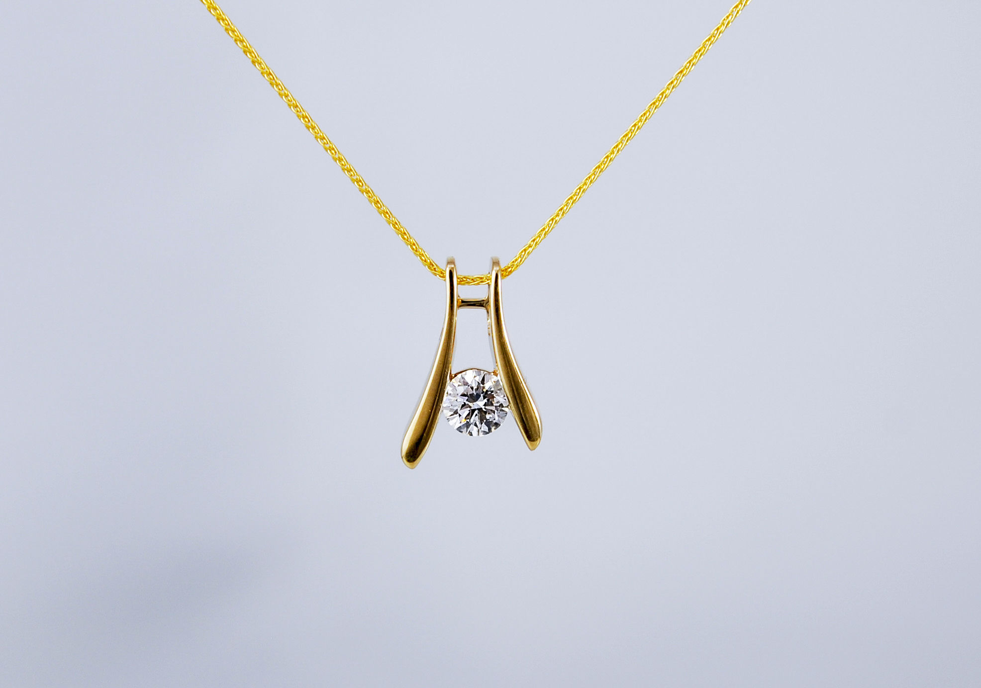 Modern Diamond Solitaire Pendant