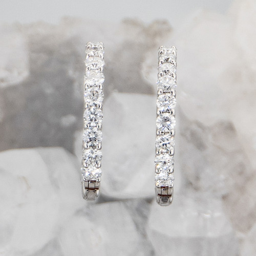 Lab Diamond Hoop Earrings GretzDesigns