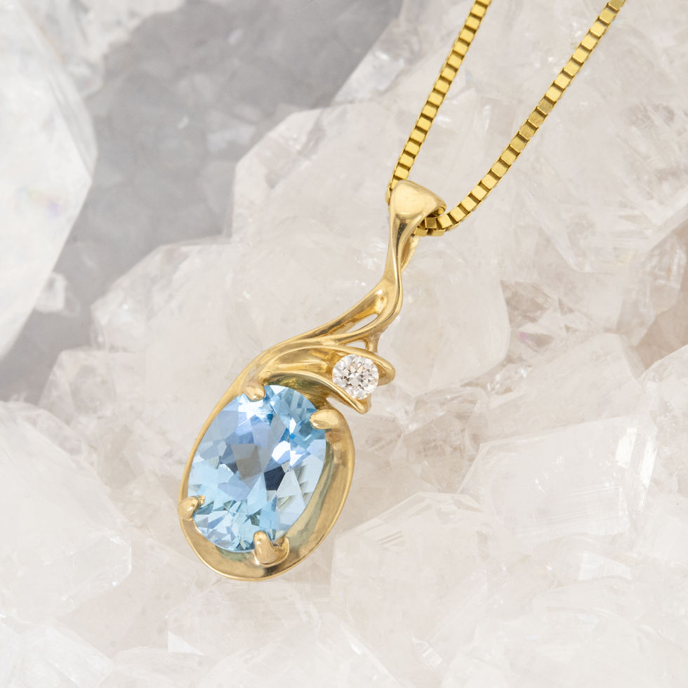 Thumbnail: Yellow Gold Aquamarine Pendant