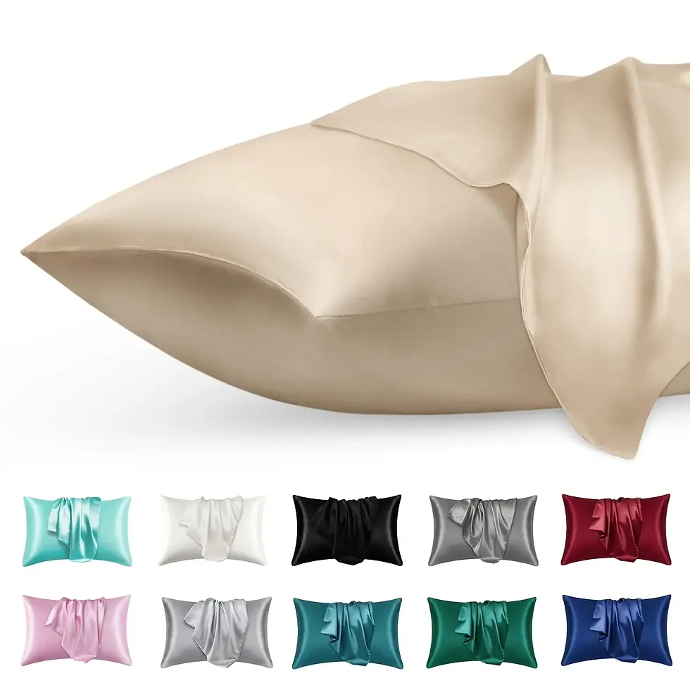 Thumbnail: 2pcs Luxury Satin Envelope Pillowcase  Solid Color, Silk Like High-End Nighttime