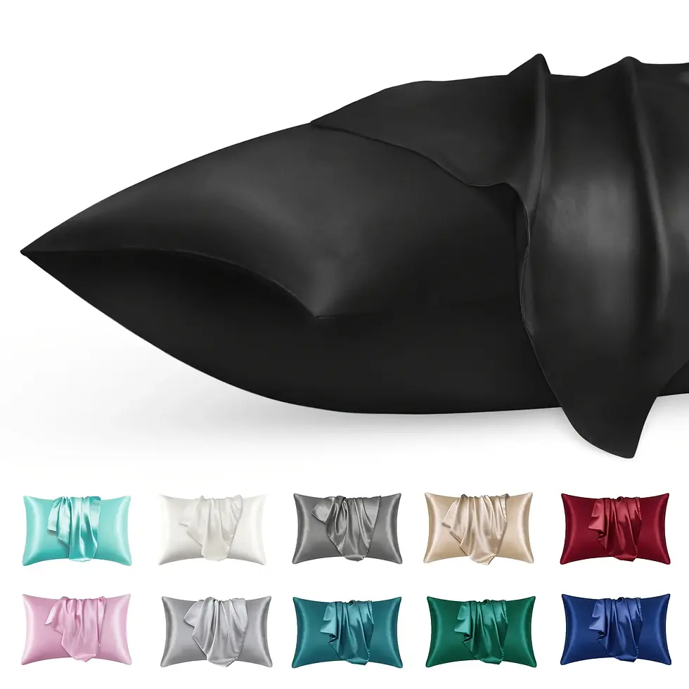 Thumbnail: 2pcs Luxury Satin Envelope Pillowcase  Solid Color, Silk Like High-End Nighttime