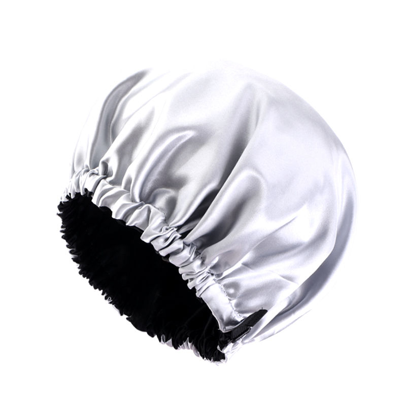 Thumbnail: New Women Large Satin Bonnet Silky Night Sleeping Cap Adjusting Button Night Hat