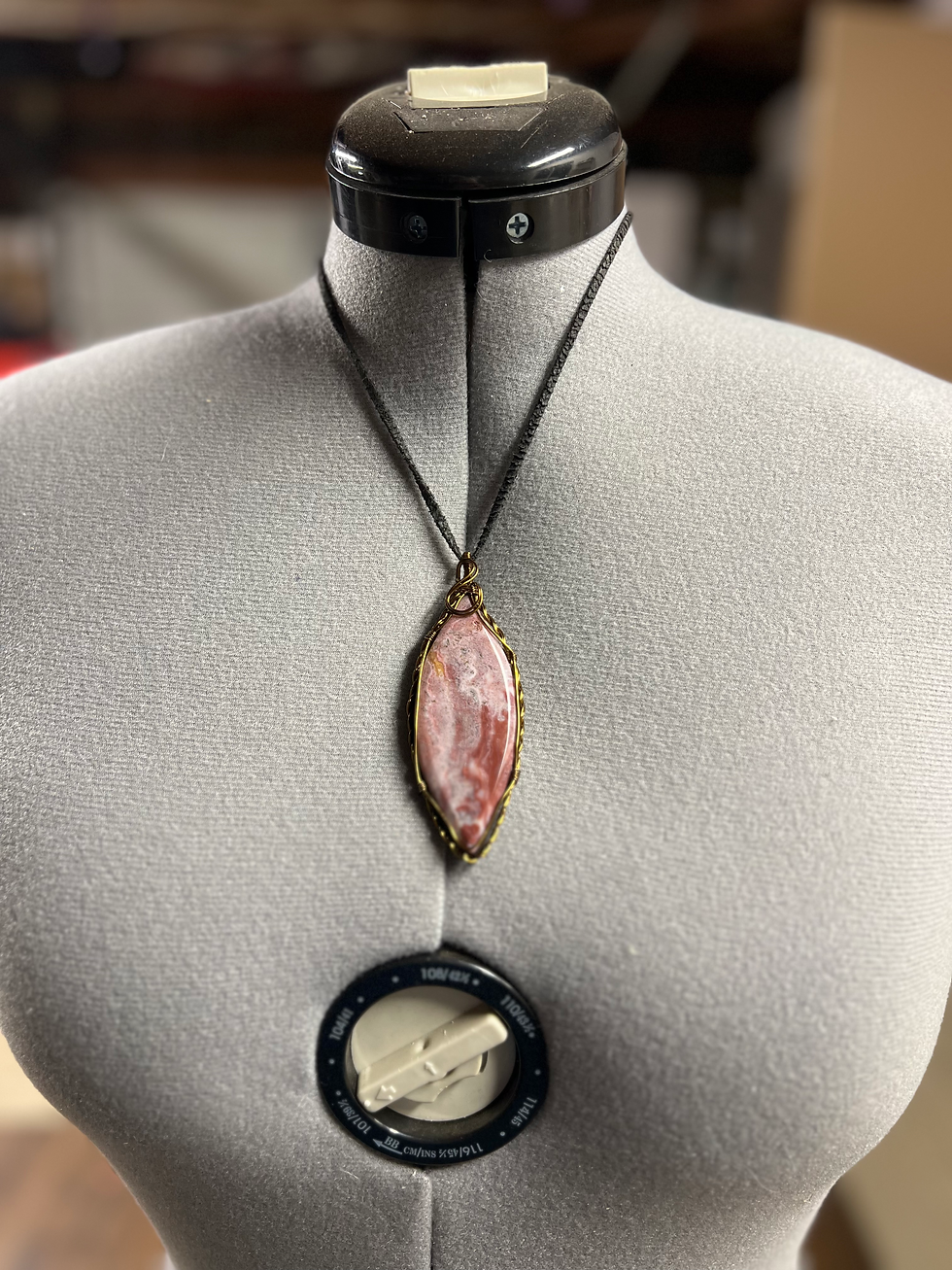 Thumbnail: Desert Rose Porcelain Jasper — Hand-Wrapped Pendant