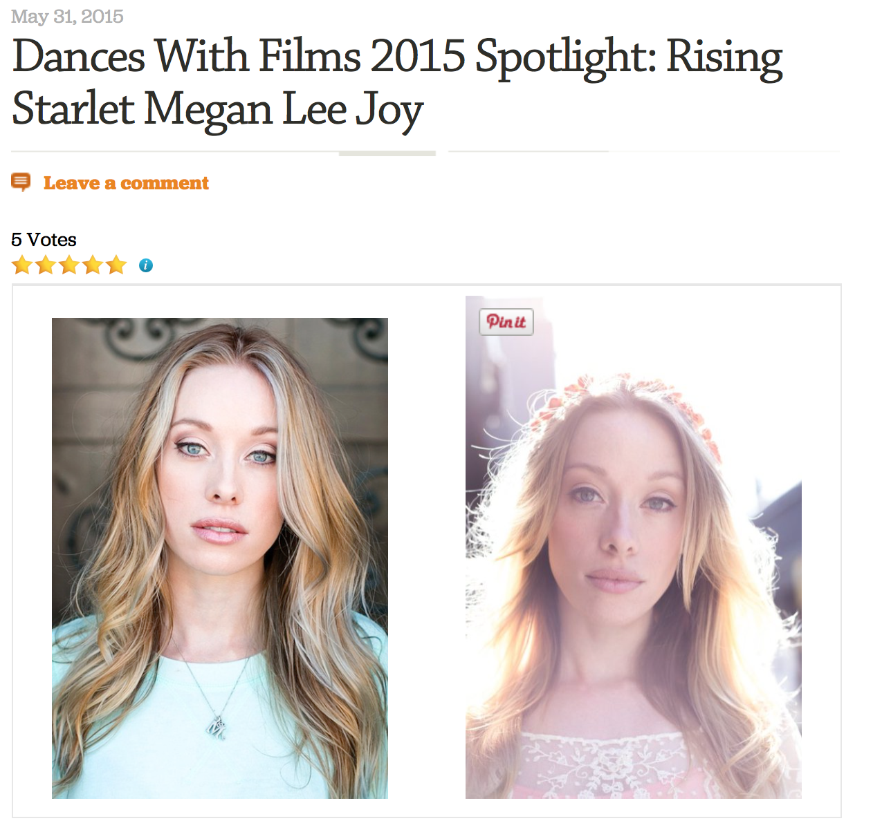 MeganLeeJoy, Star