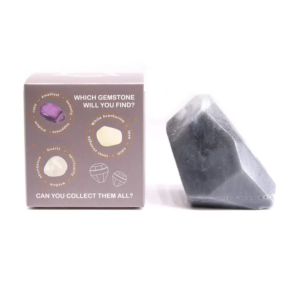 Thumbnail: 4 x Crystal Elementals Soap Set (Handmade with hidden Gemstones)