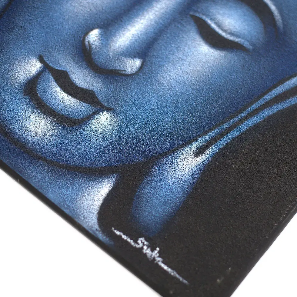 Thumbnail: 60x80cm Buddha Face (Sand Finish), Acrylic Paint on Canvas