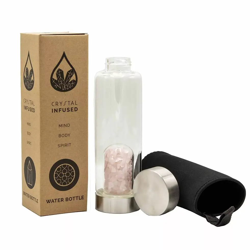 Thumbnail: Crystal Chips Infused 500ml Glass Water Bottle