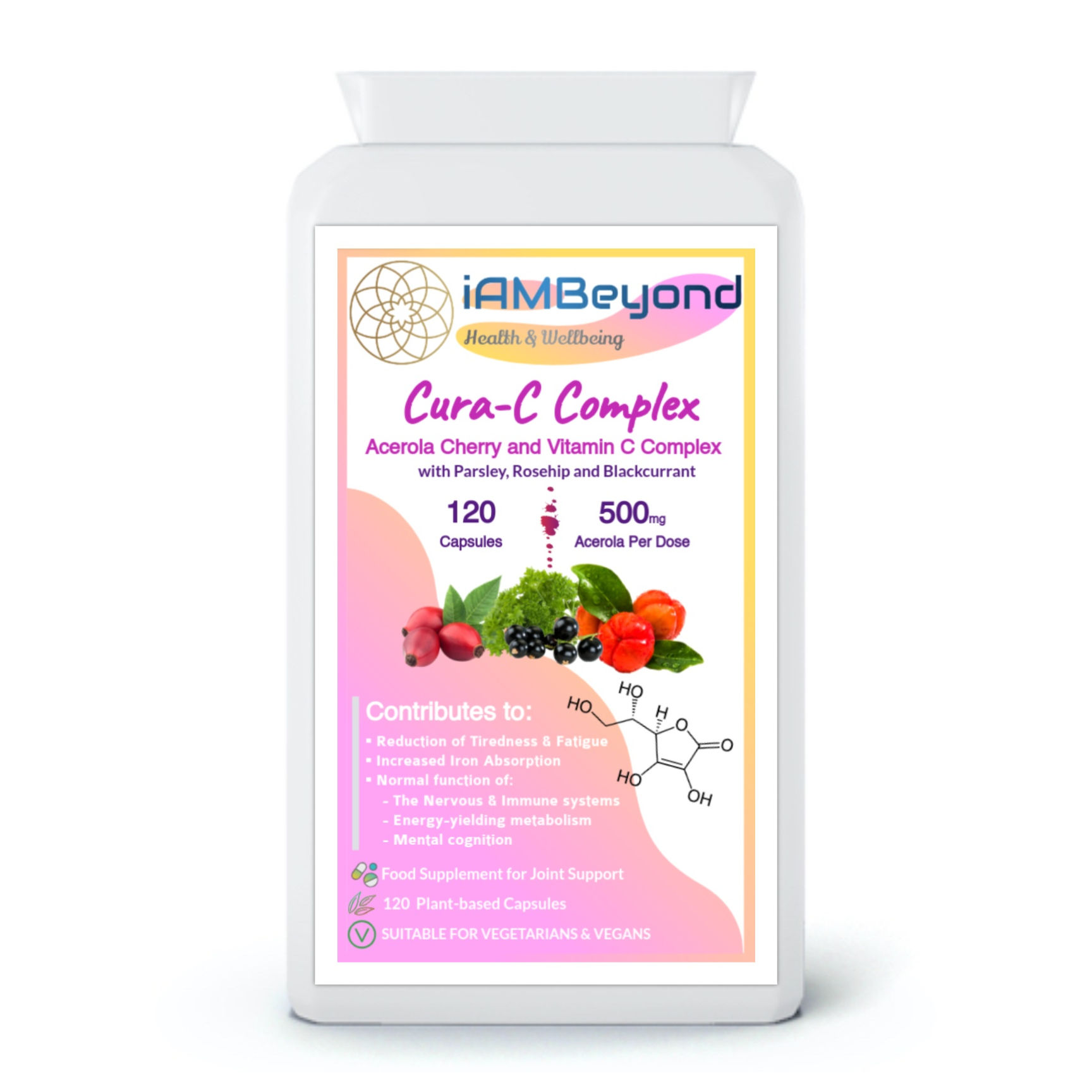 Cura-C Complex Acerola 500mg Supplement - 120 Capsules