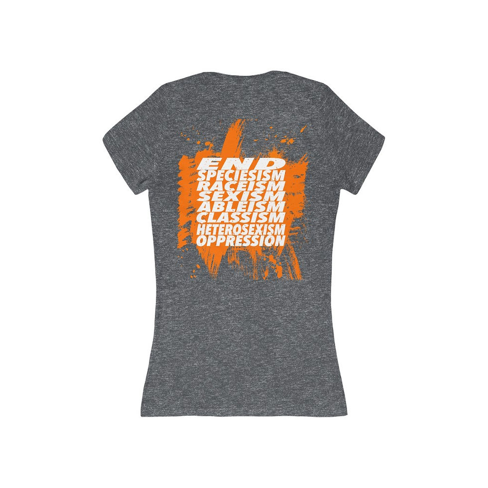 Thumbnail: END OPPRESSION; Women's Jersey Short Sleeve Deep V-Neck Tee