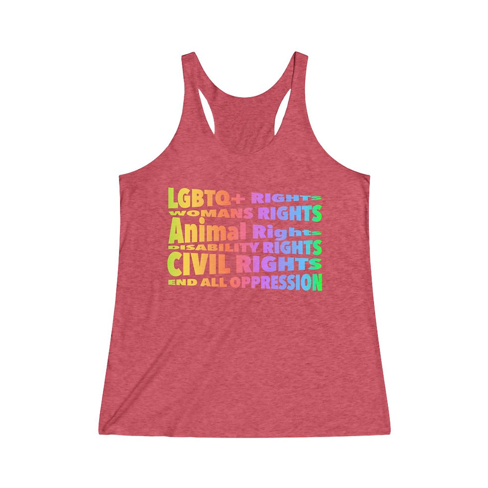 Thumbnail: END ALL OPPRESSION RAINBOW; Women's Tri-Blend Racerback Tank