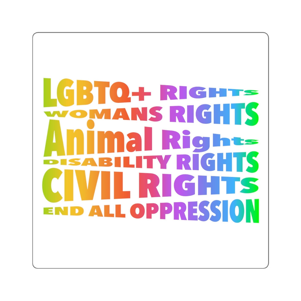 Thumbnail: Copy of END OPPRESSION; Square Stickers