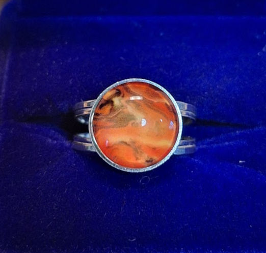 Thumbnail: Hand painted Italian Sterling Silver