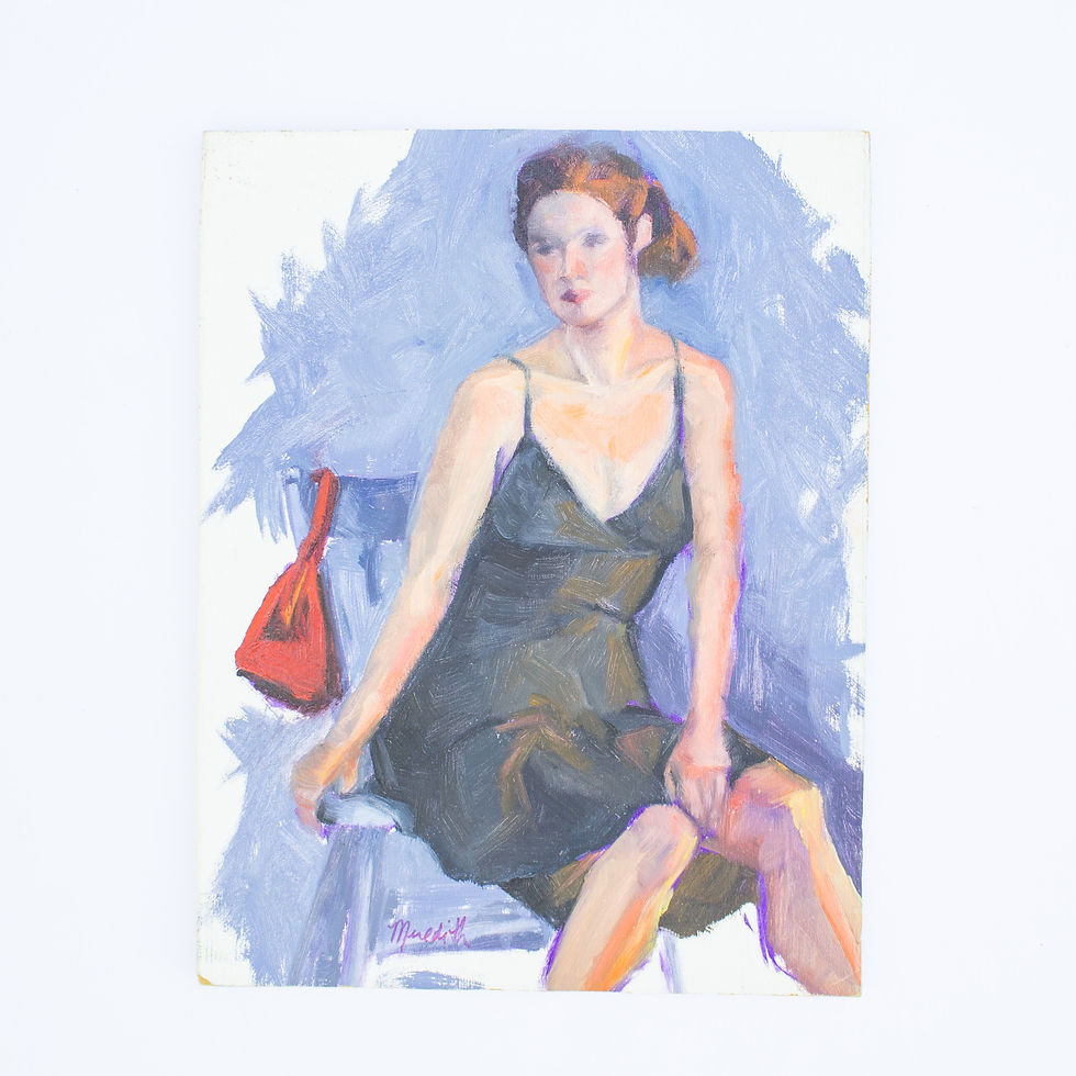 Female Figure Painting | Vintage Art in Lilac Lavender