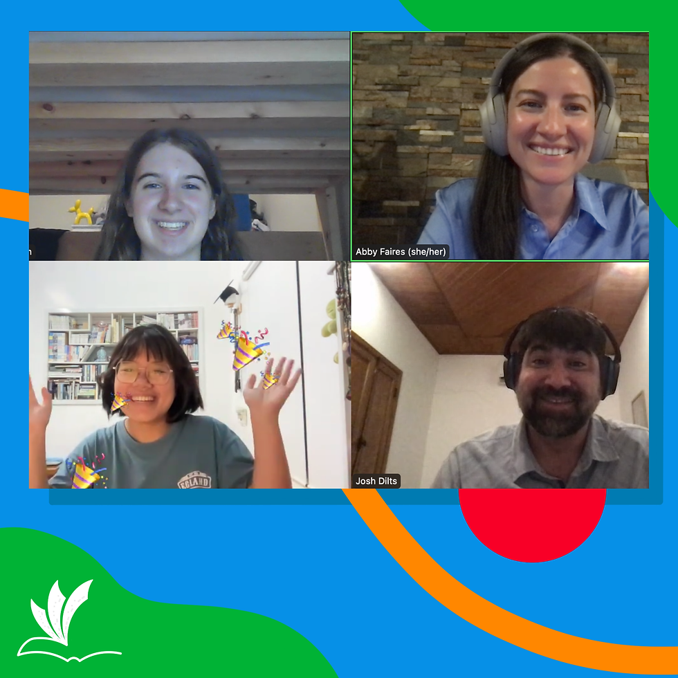 Vietnamese and American high-school students sharing a video call together