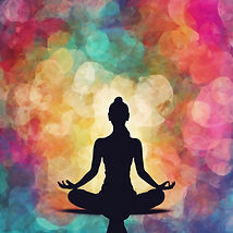 silouhette of woman meditating, colorful background.jpg