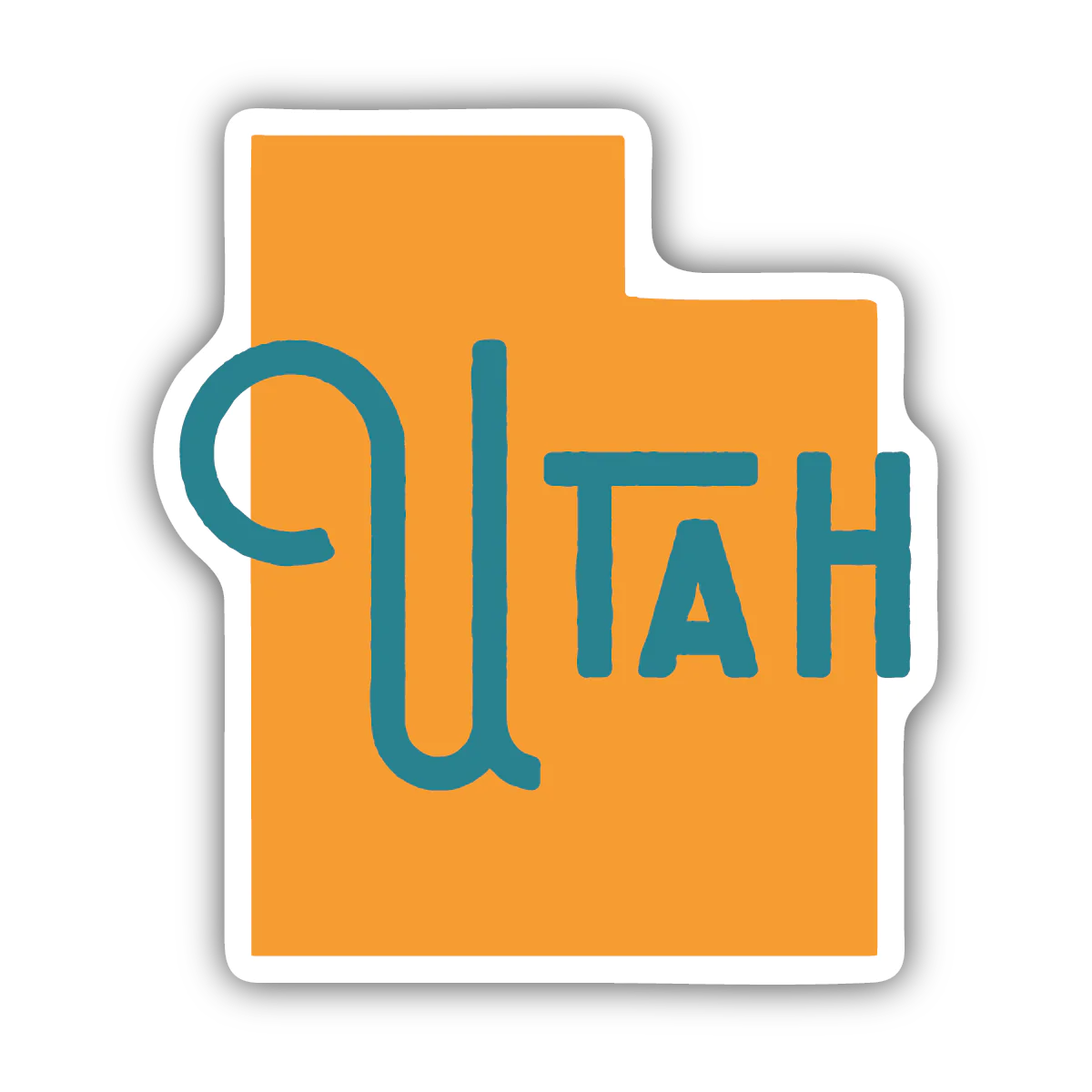 Utah orange state sticker