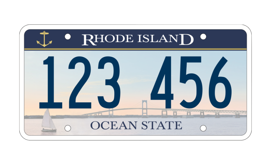 Rhode Island ocean state license plate