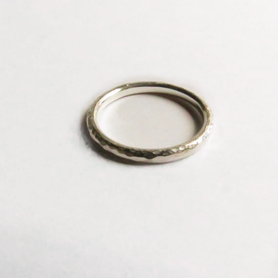 Thumbnail: Hammered Sterling Silver Stacking Ring