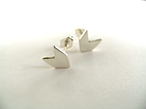 Thumbnail: Sterling Silver Chevron Studs