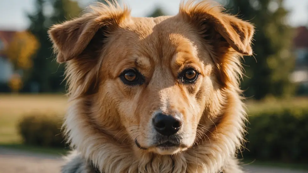 Close-up view of a well-groomed dog with a shining coat