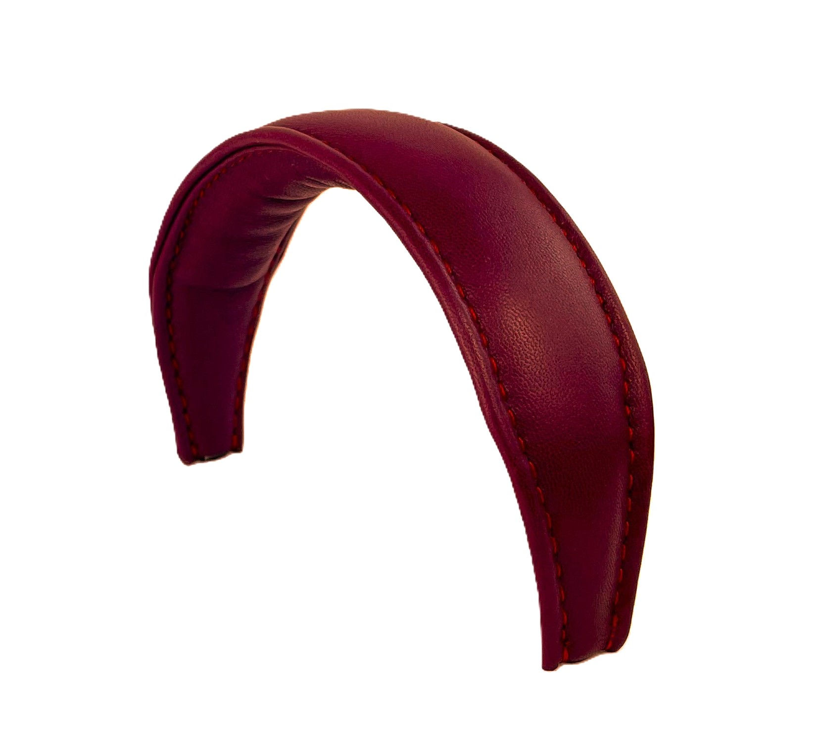 Classic beetroot red leather headband for Grado