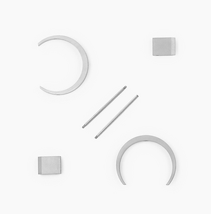 Disassembled metal Grado gimbals