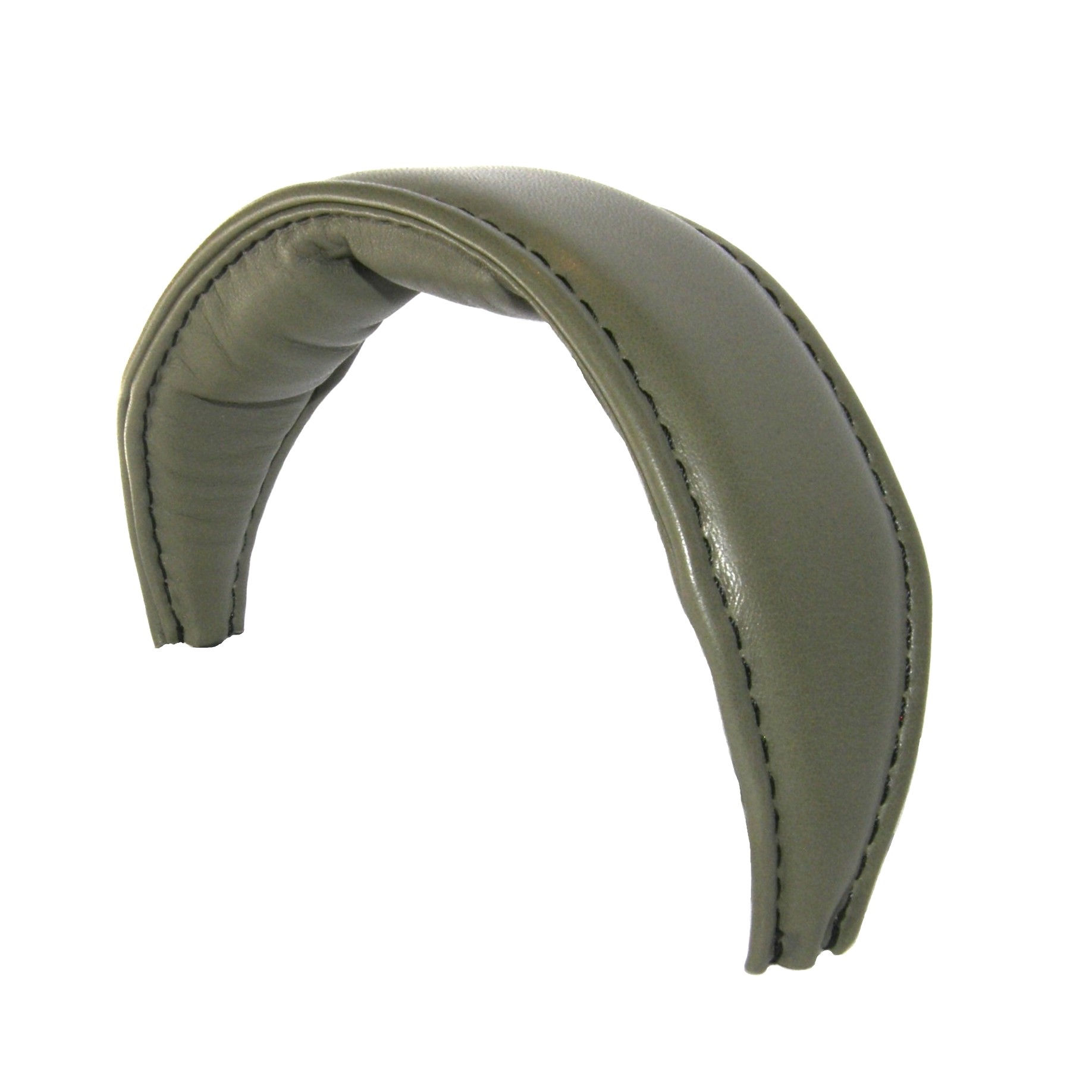 Wide comfort olive green leather headband for Grado