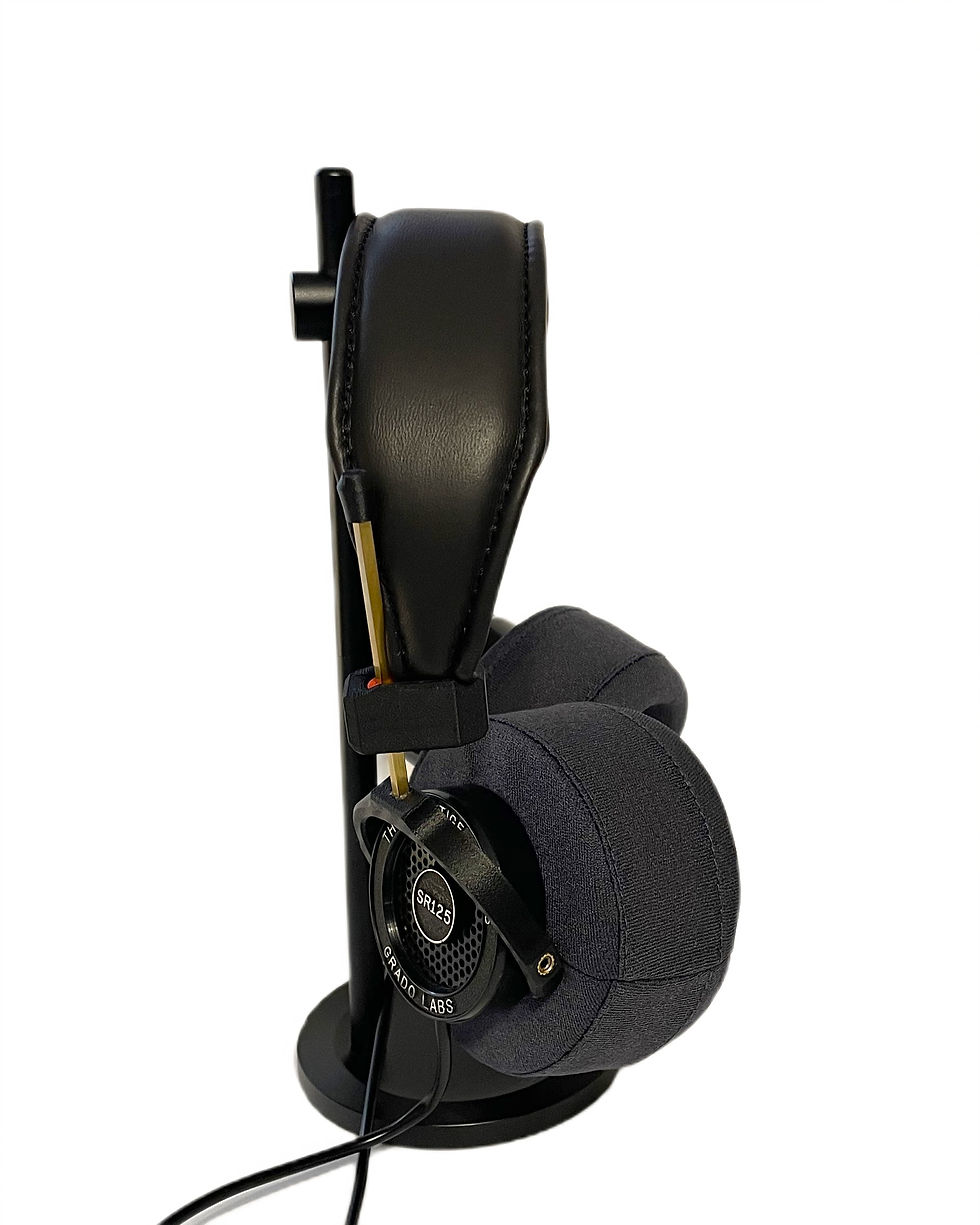 Thumbnail: Wide comfort Dark Chocolate leather headband for Grado