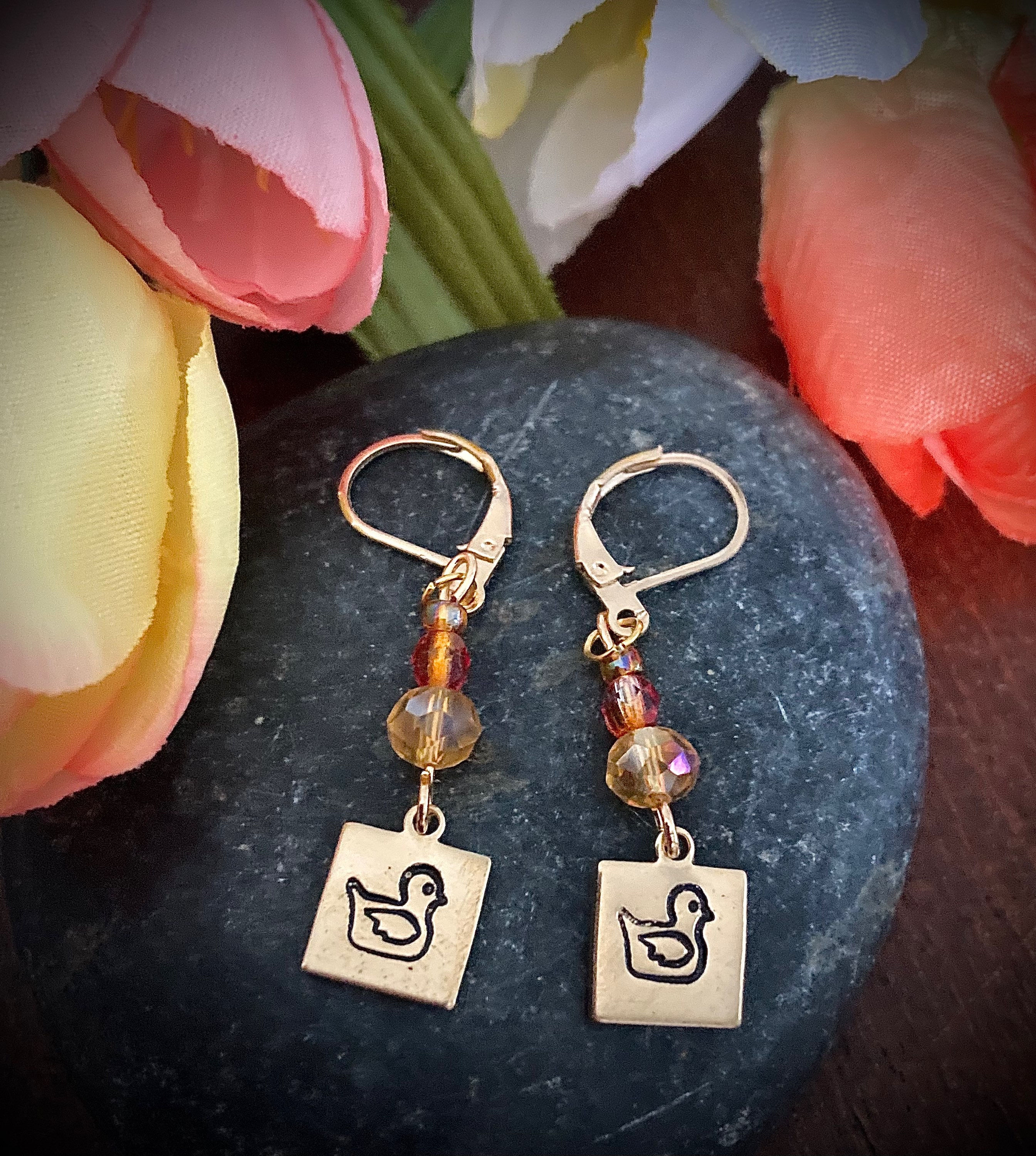 Lucky Duck Beaded Earrings
