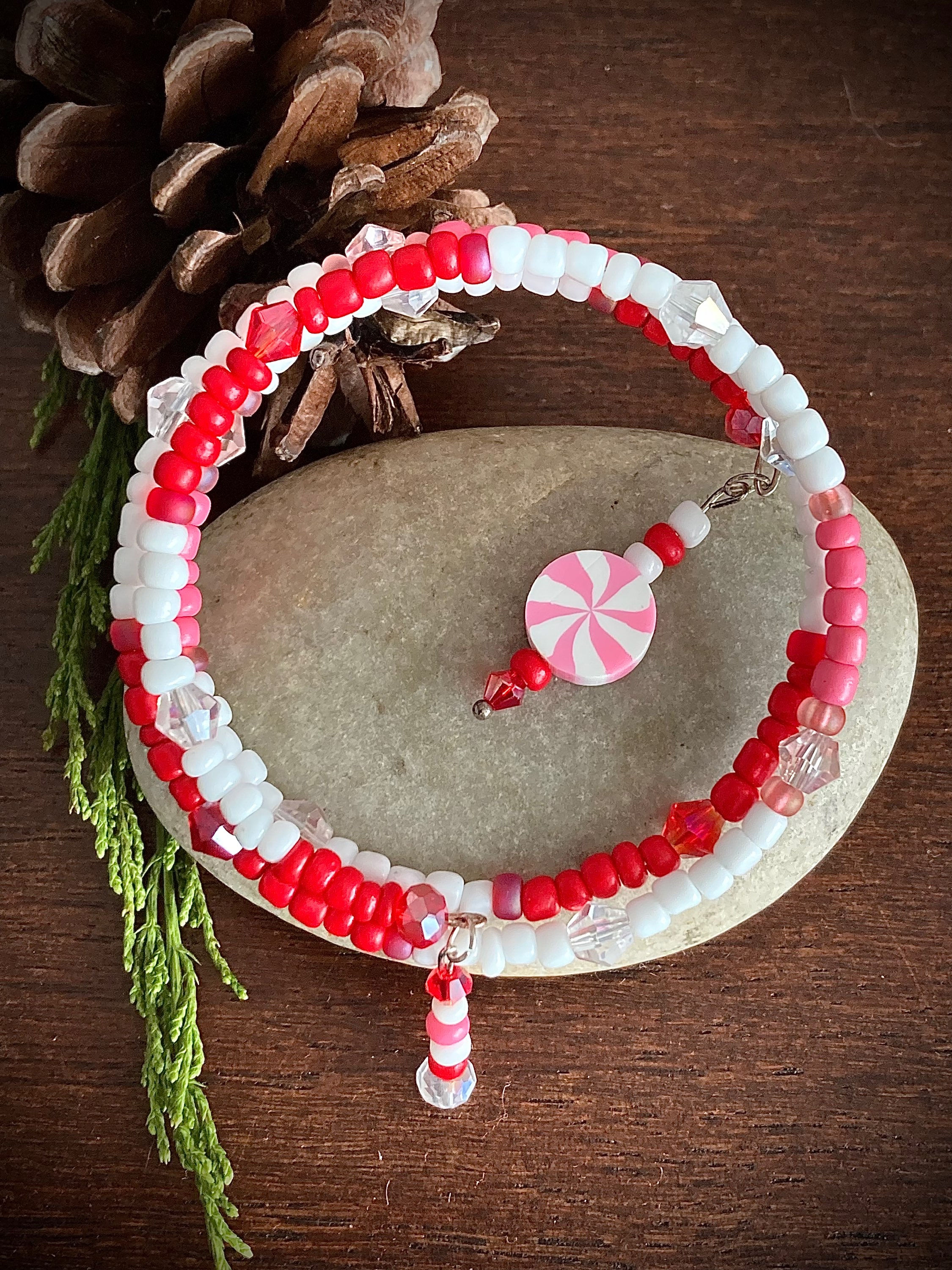 Peppermint Swirl Wrap Bracelet