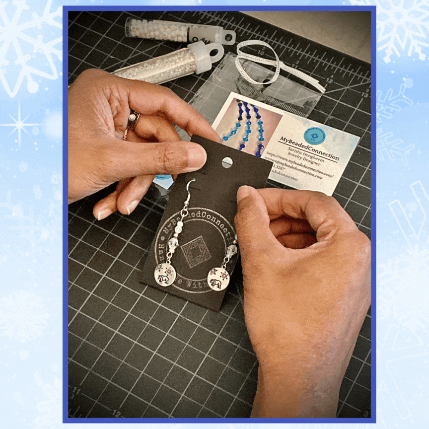 Prepping earrings for the holiday
