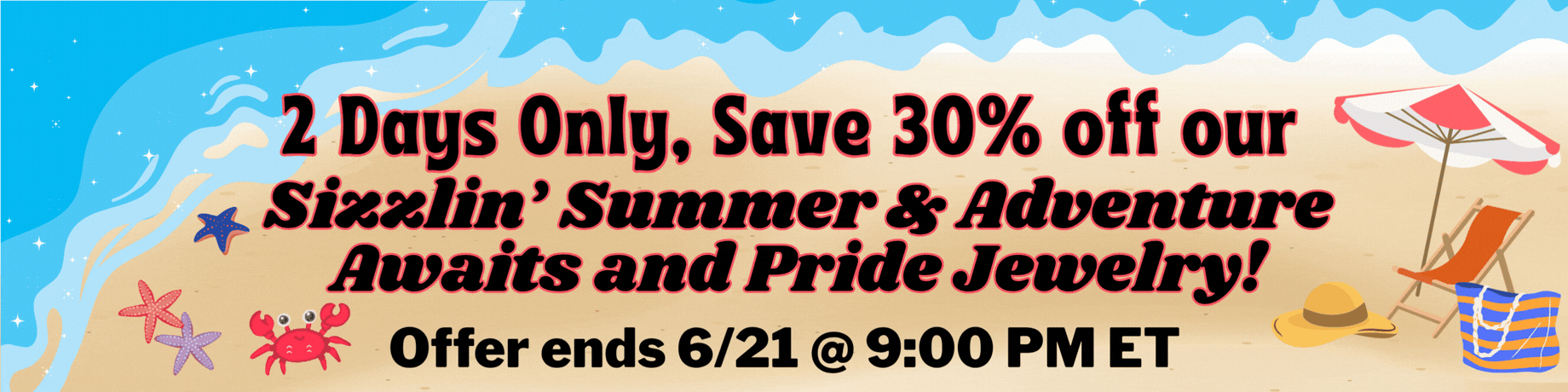 It's our Summer Solstice Sale! 2 Days only, save 30% off! Sale ends 6/21!