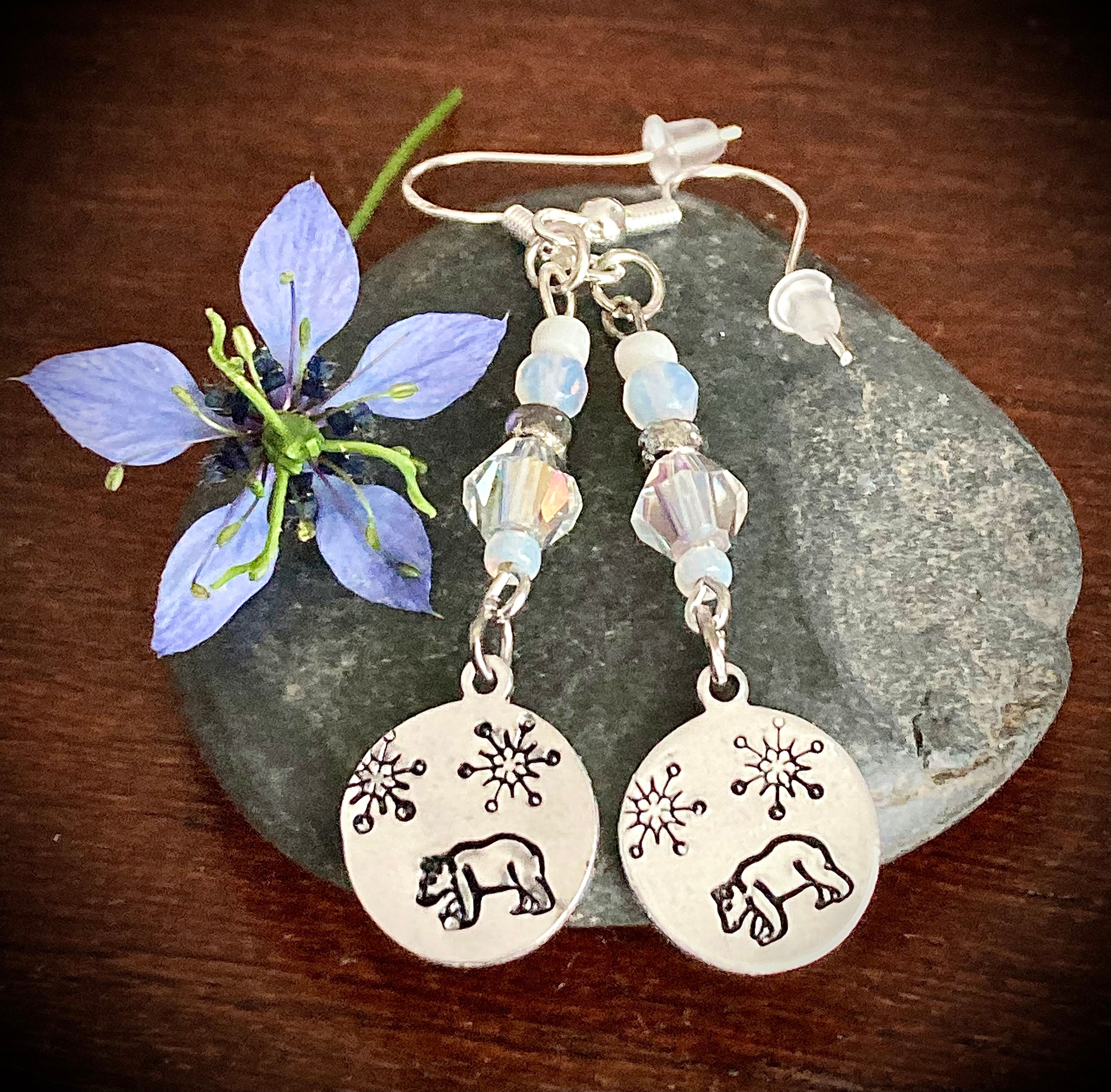 Polar Bear Express Beaded Earrings