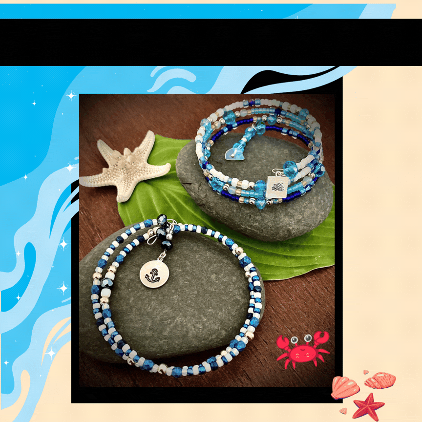 Feels like Summer whenever we wear our Stay Anchored and Making Waves Wrap Bracelets!