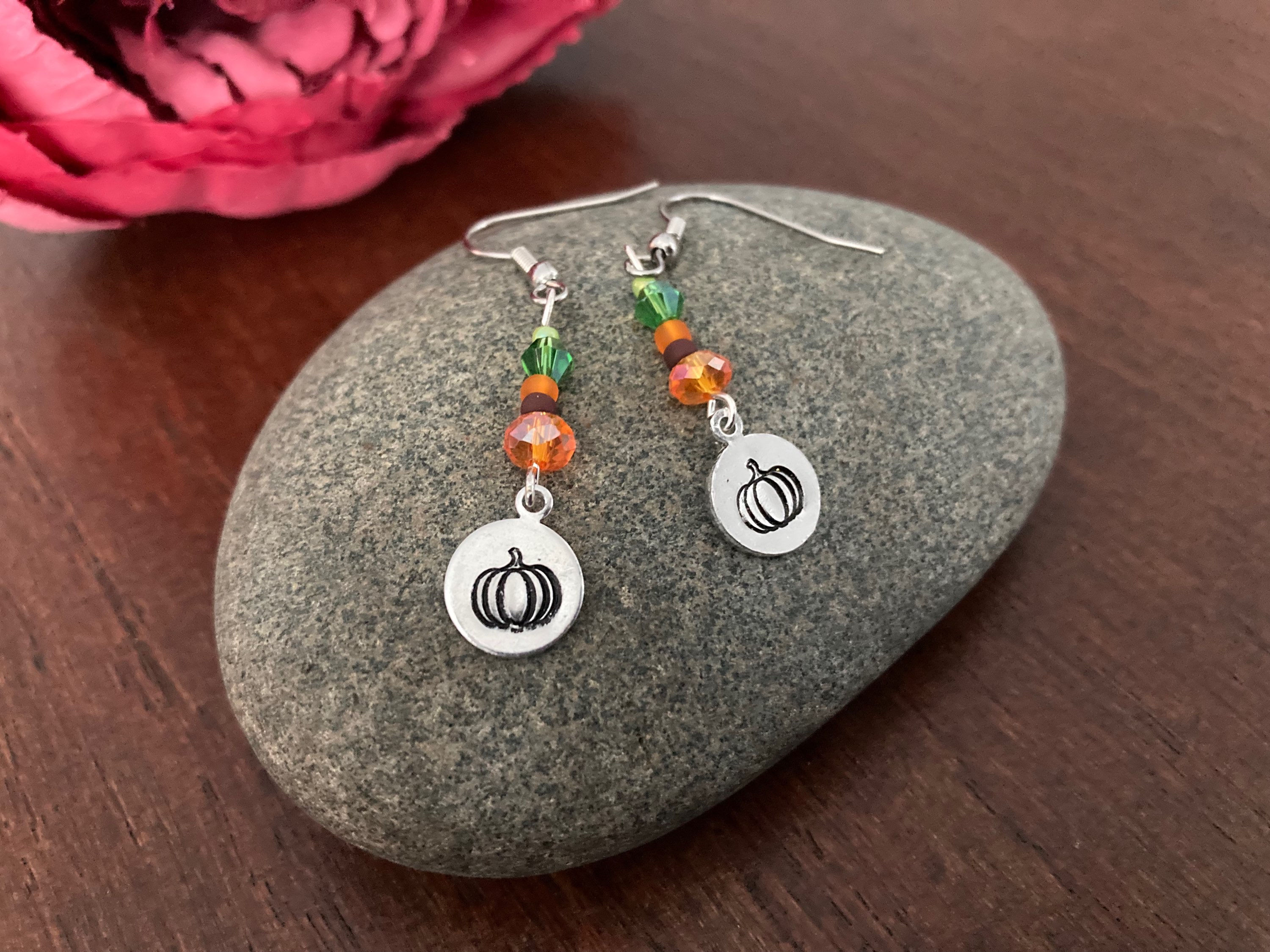Pumpkin Spice Beaded Earrings
