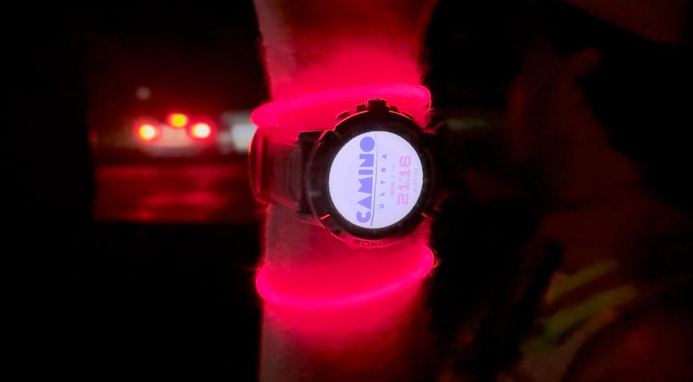 To try and find me the crew put some dayglo lights on me