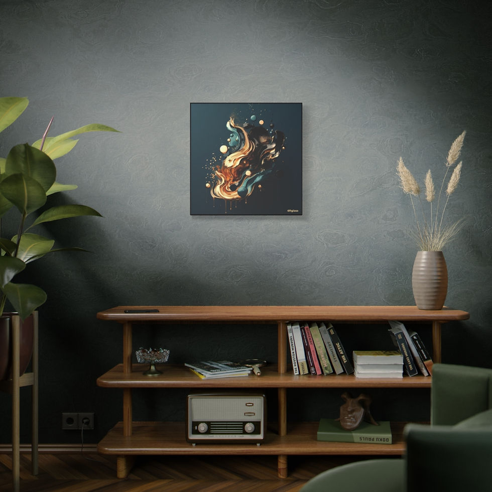 Thumbnail: Teal and Gold Storm - 24" x 24"