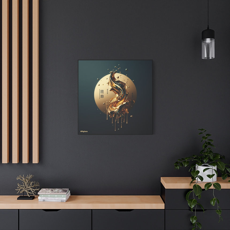Thumbnail: Liquid Teal and Gold - 30" x 30"