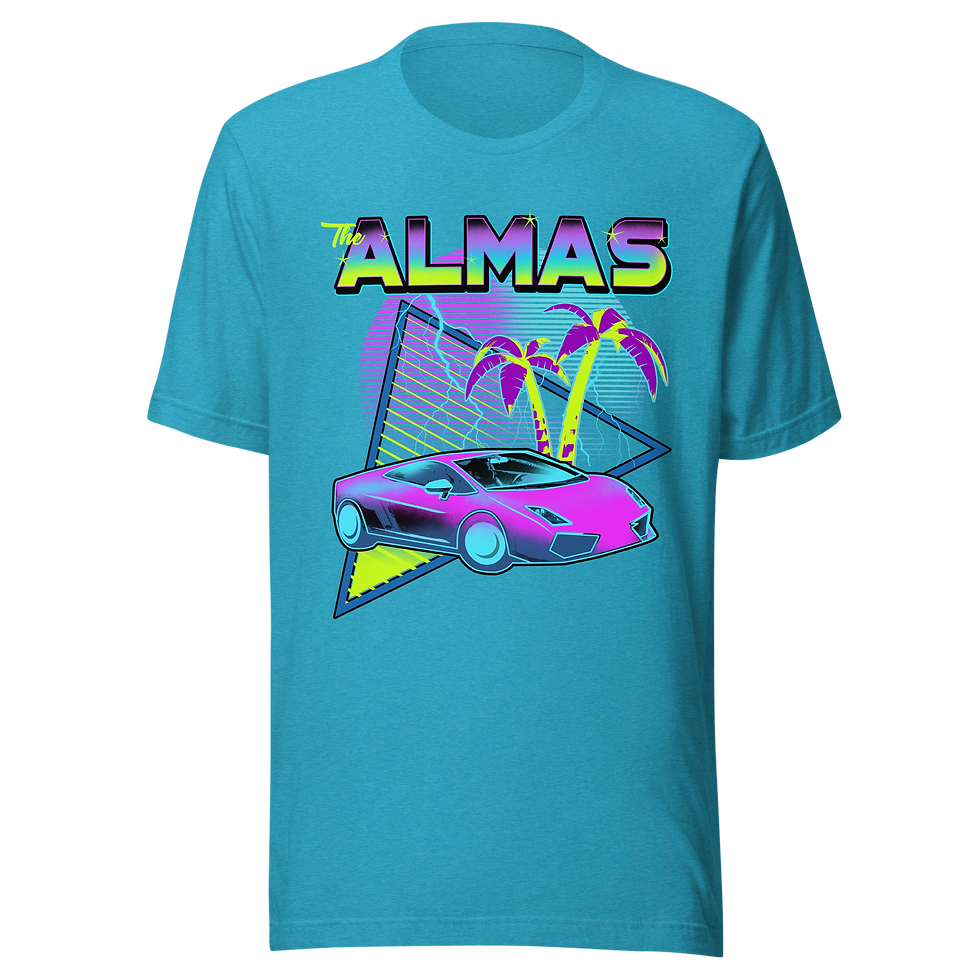 Thumbnail: 'Retro Neon Car' Unisex T-Shirt