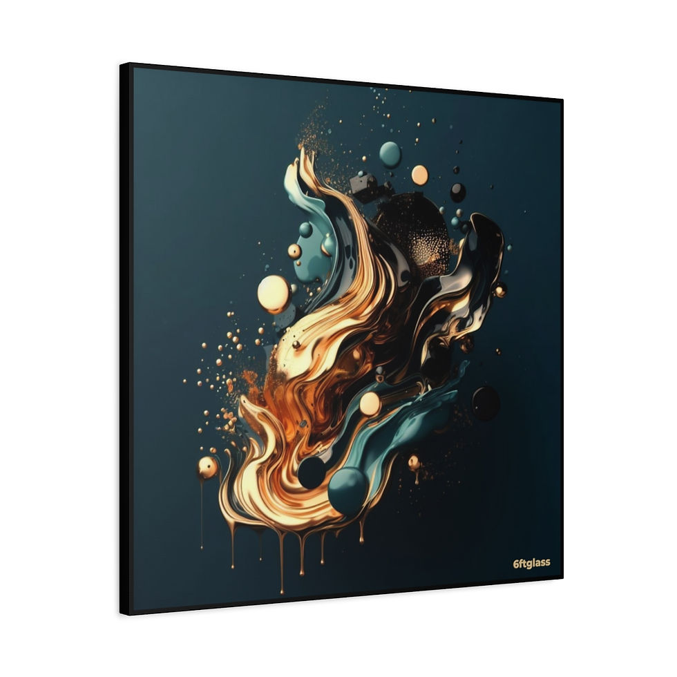 Thumbnail: Teal and Gold Storm - 24" x 24"