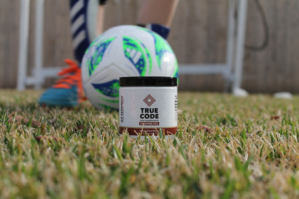 True Code Creatine HCL with Soccer Players