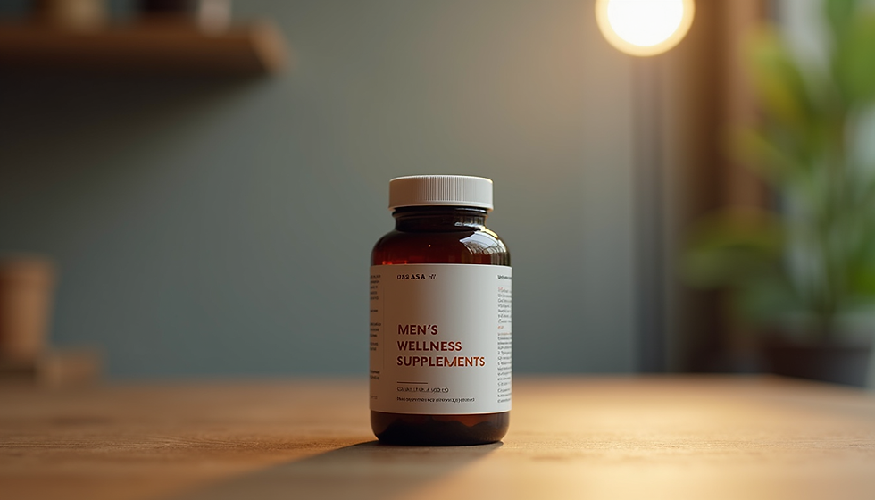 Men's wellness supplements on a table