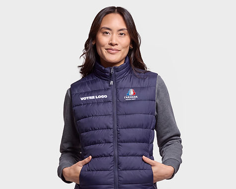Bodywarmer avec logo Armada brodéau coeur avecc personnalisation pour co-branding