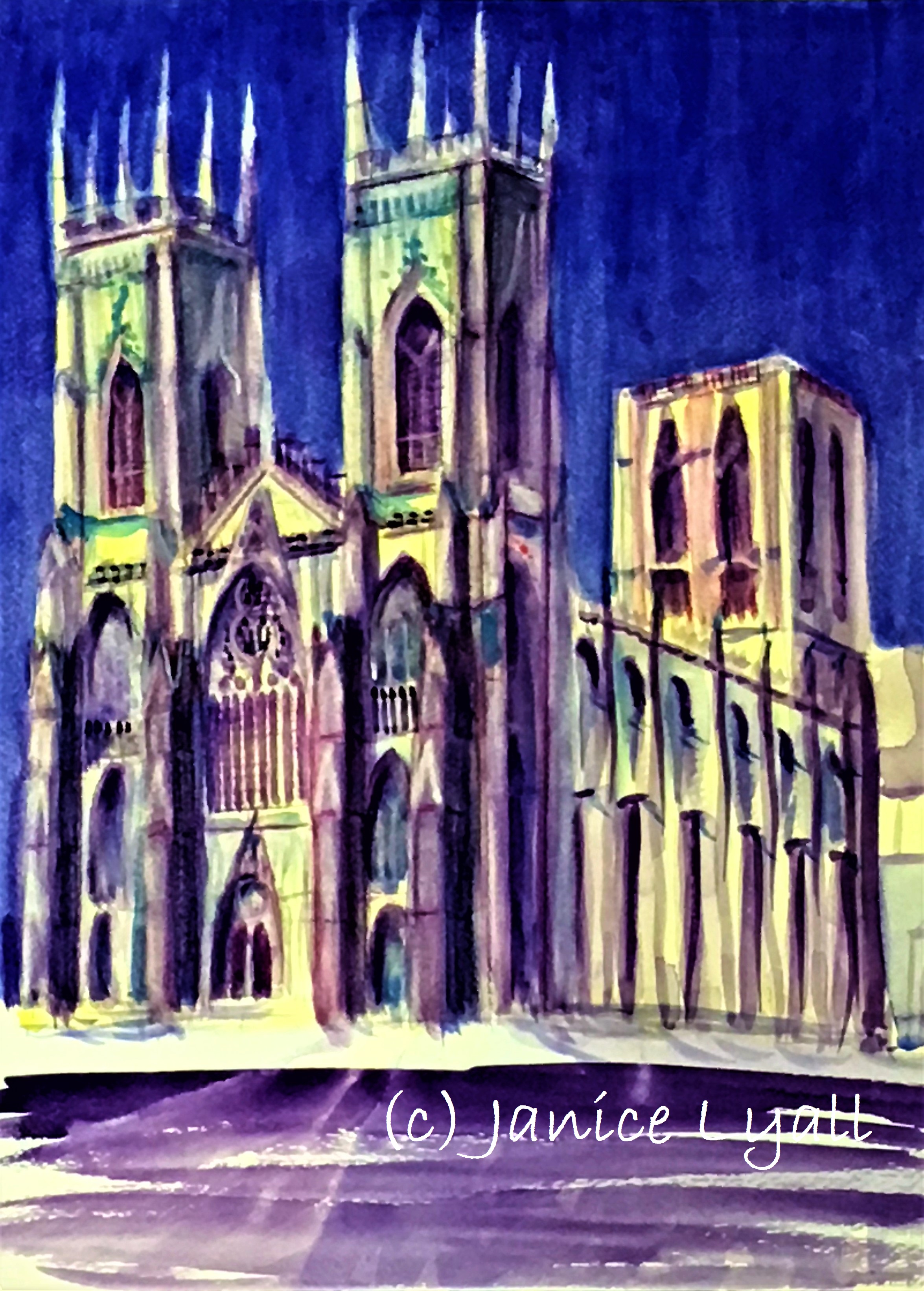 York Minster settling down for the evening - Copyright.JPG
