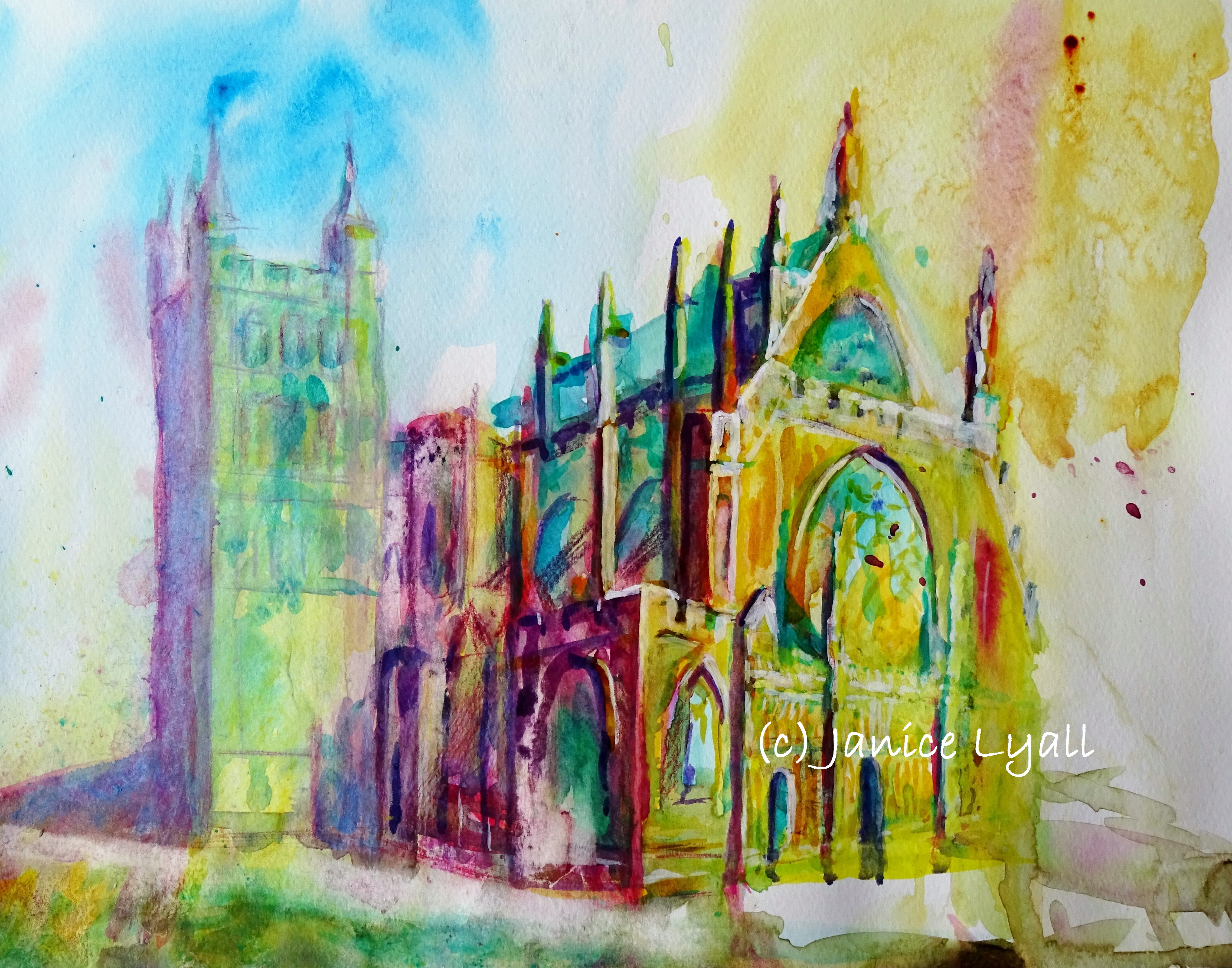 Exeter Cathedral basking in the sun