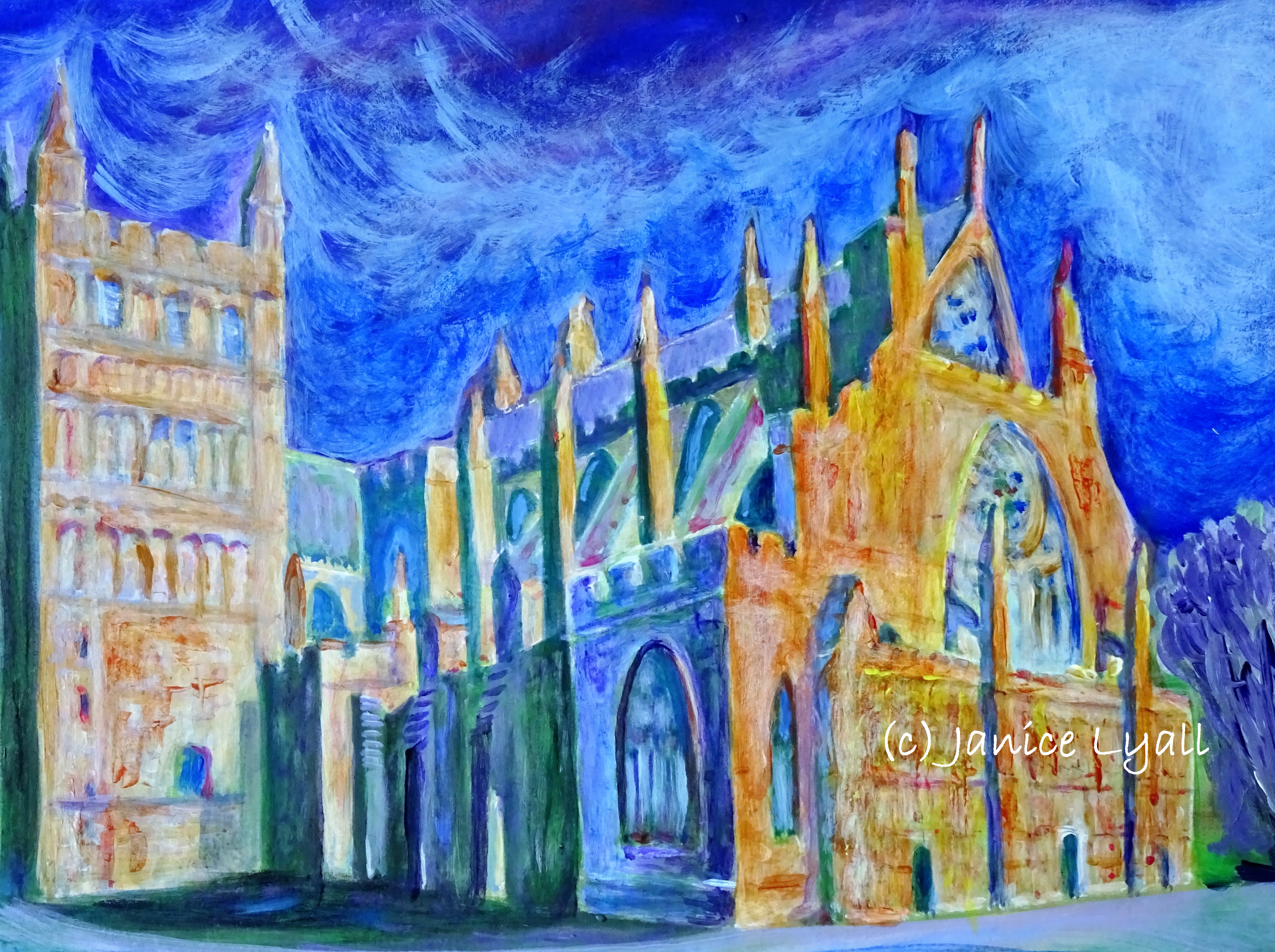 Exeter Cathedral in the heat