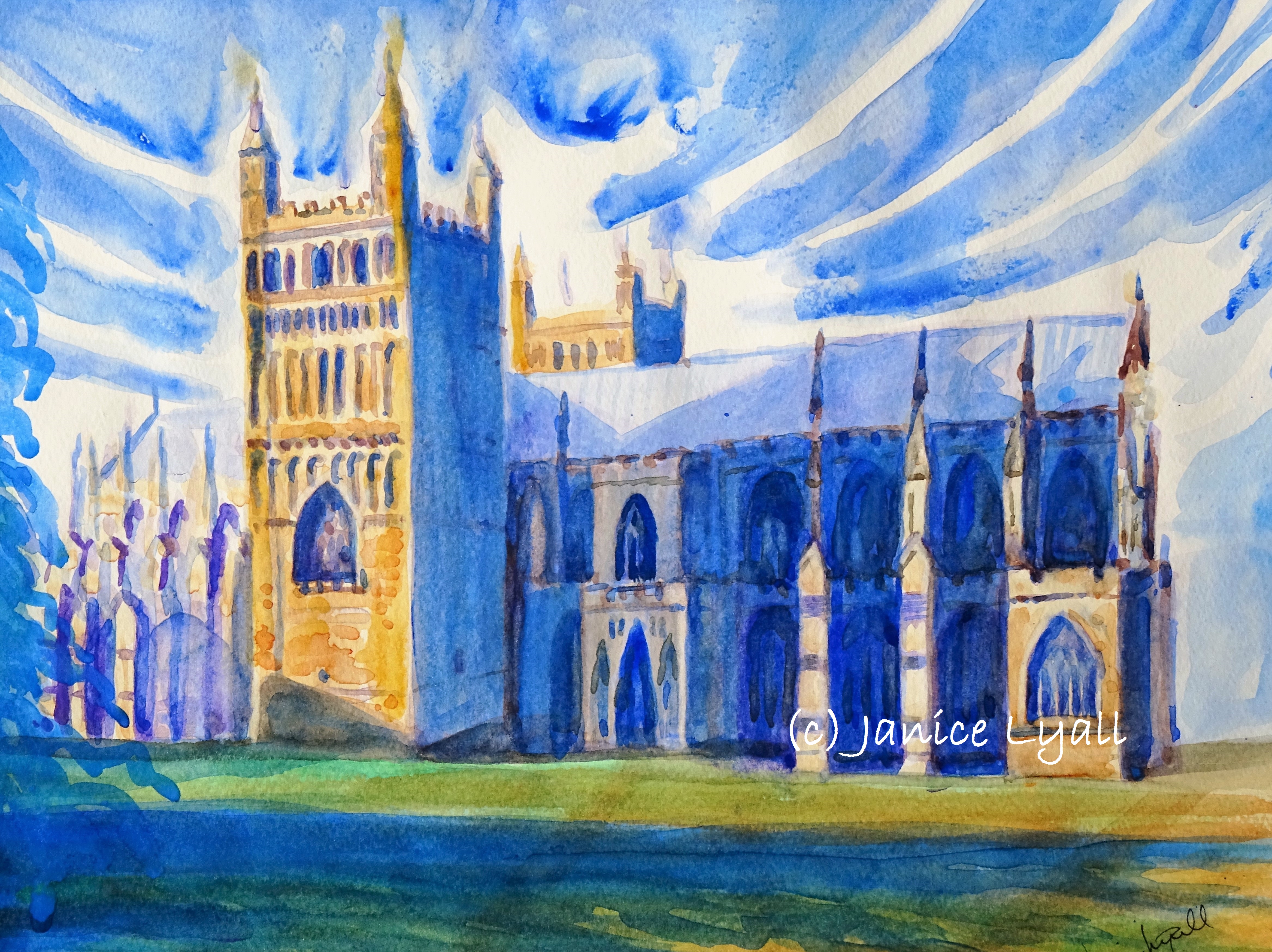 Exeter Cathedral reaching to the city