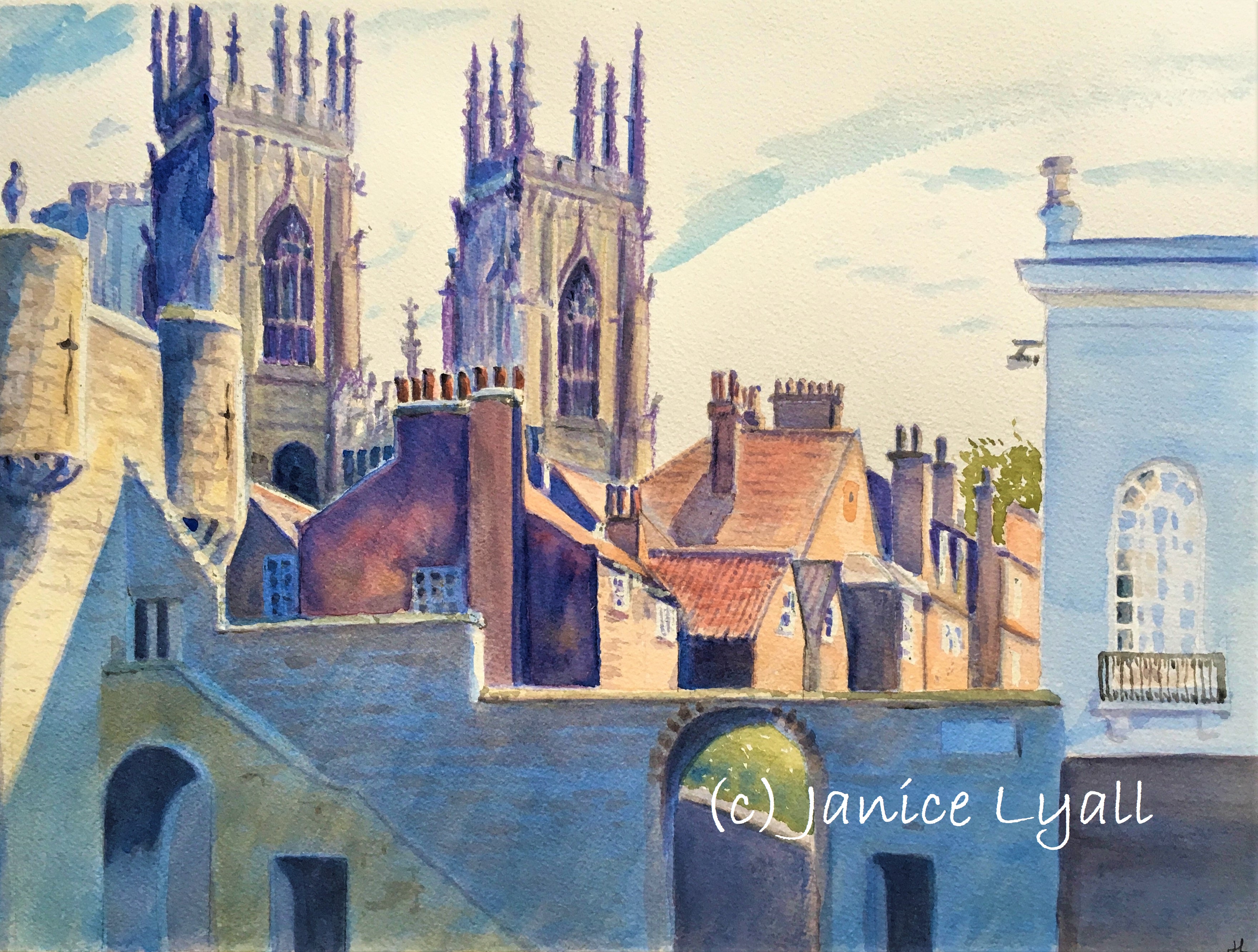 York Minster towering over the chimney pots