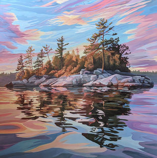 Painting of an island in Canada